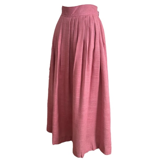 Vintage 80s IRA JOYCE High Waisted Pleated MIDI Skirt Cottagecore Prairie Size M - Picture 4 of 13